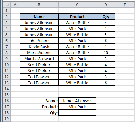 Using two criteria in Excel Lookup.